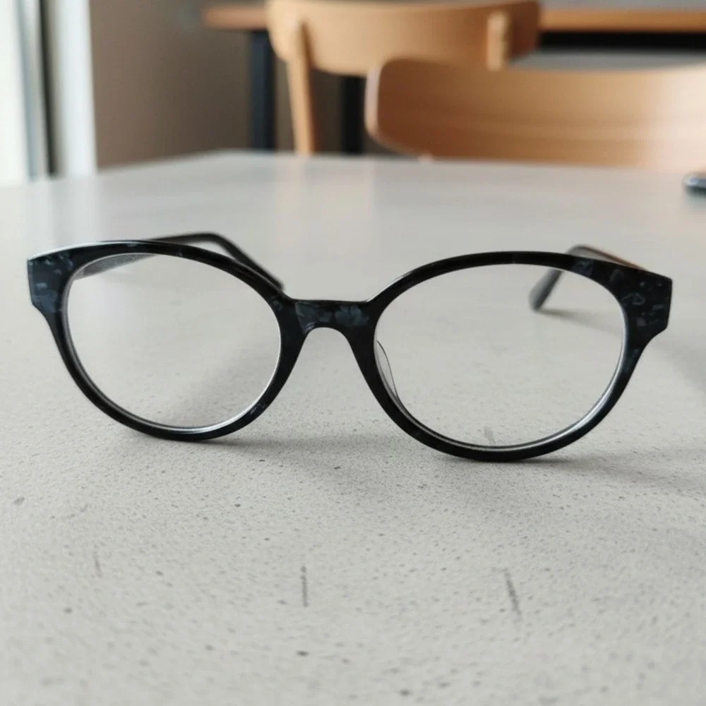 Aldi Blue Floral Round Reading‎ Glasses +2.00 Magnification 51798 Womens Black